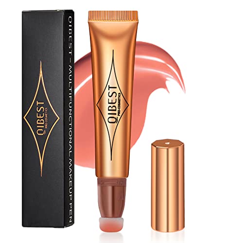 Contouring Stick, Contour Beauty Wand, Liquid Face Concealer Pen, Bronzer Stick with Soft Cushion Applicator, Good Ductility & Waterproof, Cremige Textur Und Mattes Finish (02 Peach Pink)