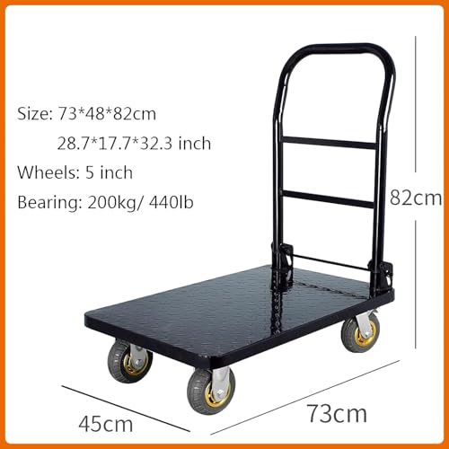 Carro de plataforma plegable para mover macetas y refrigeradores 3