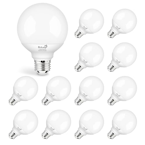 Image of 12 Pack G25 LED Bathroom Light Bulbs 3000K Soft White E26 Base 60W | 500LM, 5W, CRI 85+, Non-dimmable Standard Base LED Globe Light bulbs for Bathroom Vanity Mirror