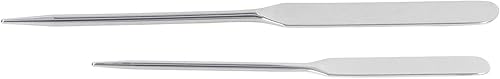 2pcs Makeup Foundation Mixing Spatula, Cake Cream Butter Spatulas with Long Handle, Double Ended Stainless Steel Nail Glue Stirrer Stick, Resin Craft Stirring Mixing Scraper Tool