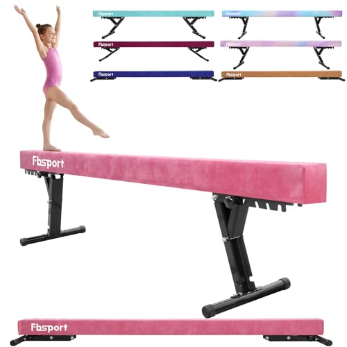 FBSPORT adjustable gymnastics beam for kids 5 heights Adjustable gymnastics High and Low Level balance beam for home Stable Gym Practice Training Equipment
