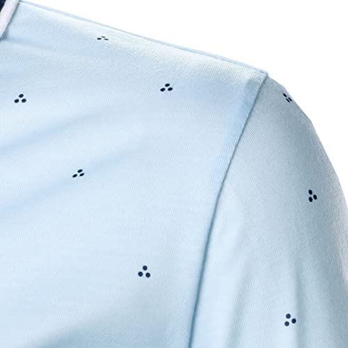 Camisa masculina de ajuste regular e roupas preppy para homens, trabalho, esportes ao ar livre, golf