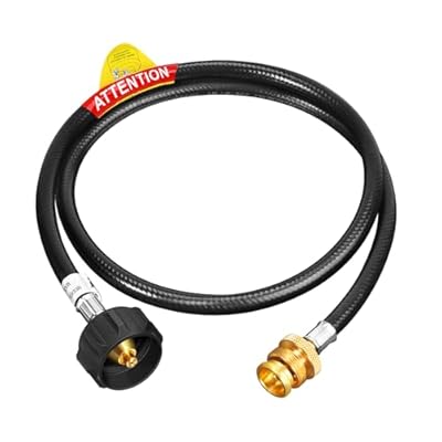 GasSaf 4FT Propane Hose, Propane Adapter Hose 1lb to 20lb Tank Connection for Weber Q Grills, Blackstone Griddles, Coleman Stoves, Buddy Heaters and More