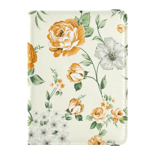 Custodia per passaporto per donne e uomini per da viaggio con blocco RFID motivo floreale vintage beige Vintage Flower Beige Taglia unica Casual