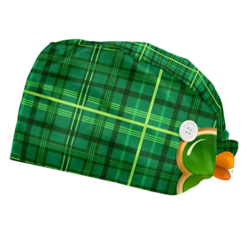 Chapeaux de Travail imprimé trèfle irlandais lavable en machine pack de 2 casquettes