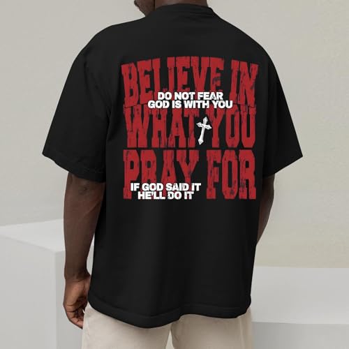BINTEHGS Men's Christian Faith T-Shirts Inspirational Bible Verse Shirt Cross Oversized Tshirts for Men Jesus Graphic Tees2