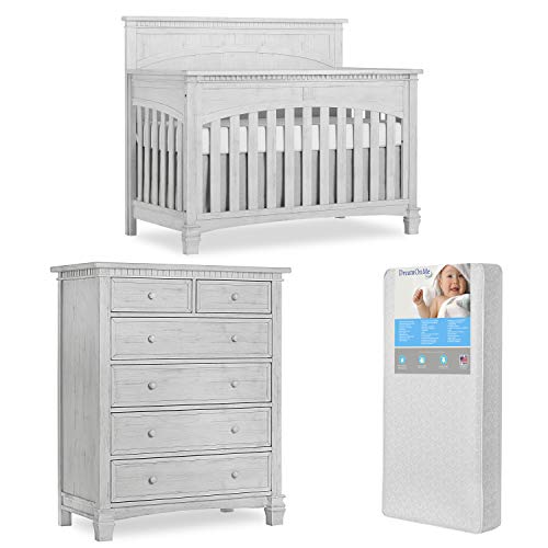 Evolur Santa Fe 5 in 1 Convertible Crib & Tall Chest with Free 260 Coil Crib & Toddler Mattress Evolur Santa Fe 5 in 1 Convertible Crib & Tall Chest with Free 260 Coil Crib & Toddler Mattress