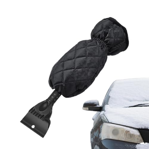 mivceklw 車用アイスクレーパー, 伸縮式車両用雪ツール, エルゴノミック車窓スクレーパー フリースグローブ付き, 冬の霜用 自動車 トラック SUV RV ミラー