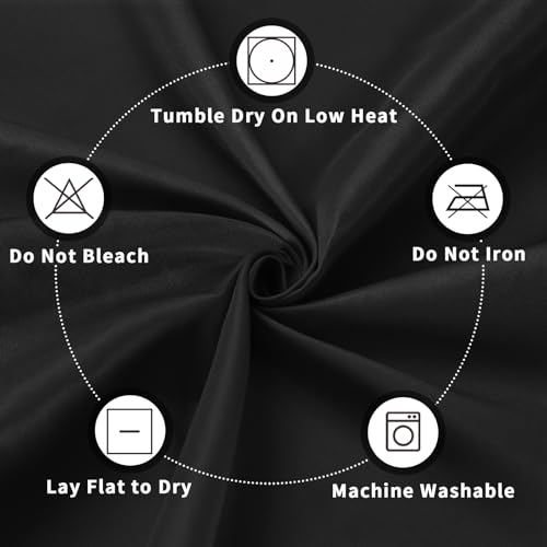 PureFit 6 Pack Rectangle Black Table Cloths 60 x 102 Inch for 6Ft Tables, Stain and Wrinkle Resistant Table Linens for Home Use, Wedding, Party, Banquet and Camping - Thumbnail 6