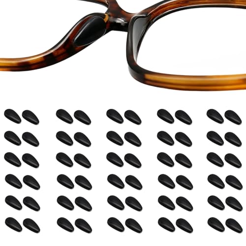 Stalora 30 Paires Plaquettes de Nez en Silicone, Adhésif Anti Glisse Lunettes, Forme de gGoutte, Doux Protection Nez, Coussinet Lunettes Nez Antidérapant pour Lunette de Vue et Soleil (Noir)