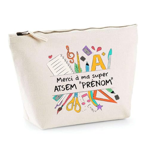 Trousse personnalisable super ATSEM idéale pour ranger les stylos en maternelle