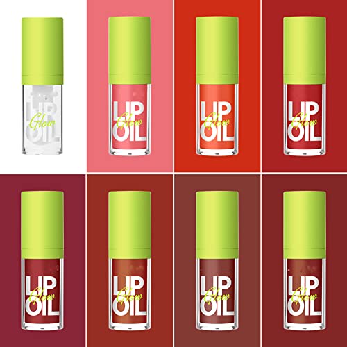 Maepeor 8 Color Plumping Lip Oil Glow, Hydrating Fat Oil Lip Drip Lip Gloss, Transparent & Moisturizing & Shiny And Vegan Tinted Lip Oil.(01) #TOP2