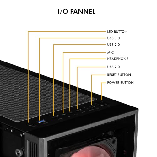 Image of Circle Xtender X2 Mid- Tower Computer Case | Gaming Cabinet - Black| Support ATX, M-ATX, ITX | Pre- Installed 3 x 120mm Front and 1 x 120mm Rear ARGB Mirror Fans
