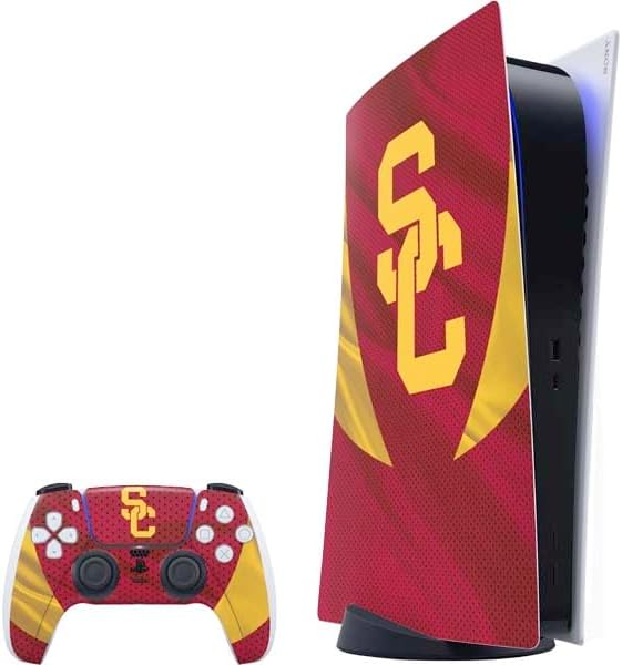 Skinit Decal Gaming Skin Compatible with PS5 Bundle - Officially Licensed University of Southern California USC Trojans Jersey Design
