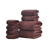 ND Ultra Soft Towel Set - Quick Drying - 2 Bath Towels 2 Hand Towels 4 Washcloths - Microfiber Coral
