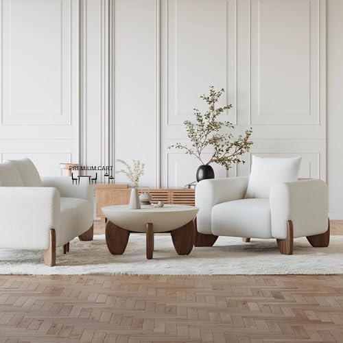Image of Upholstered 3 Seater Sofa Three Seater Sofa with Wooden Legs for Living Room Hotels & Offices (Coffee Table)