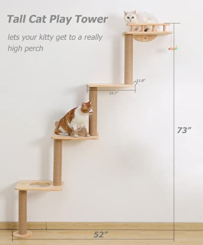 Árbol para gatos montado en pared con 4 niveles miniatura 5