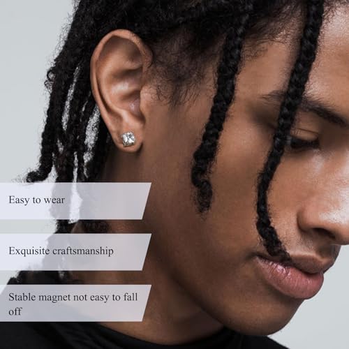 6 Paar Magnet Ohrringe Herren,Fake Ohrringe,Magnet Ohrringe,Hypoallergenes Magnet Ohrringe Damen,Aufsteckbares Ohrringe Magnet,6 mm,Geeignet für Männer und Frauen