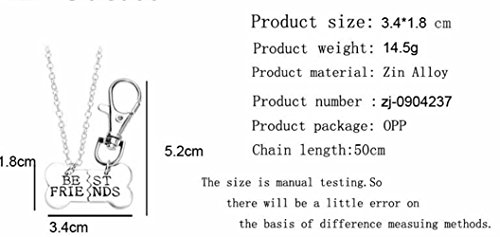 BFF Friendship Necklace Key Chain Best Friends Charm Necklace Keychain Dog Bone Puzzle Pendant Matching Gift Set for 22