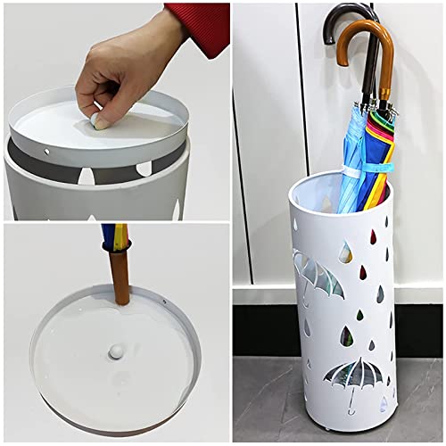 Porte-parapluies en métal gain de place avec support bâton de marche - 6