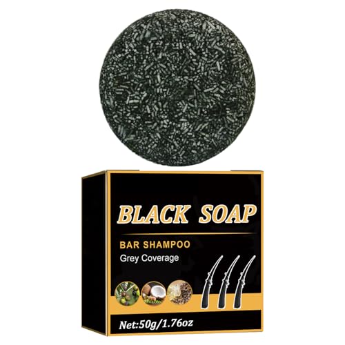 Generisch Black Soap Bar Shampoo Grauabdeckung 50g