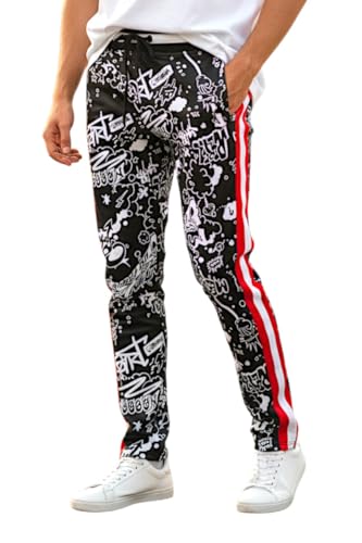 SCREENSHOT Mens Soft Slim Fit Stretch Track Pants B11006-Black-Small