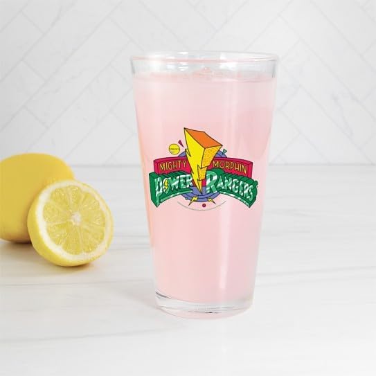 CafePress Mighty Morphin Power Rangers Logo Pint Glass, 16 oz. Drinking Glass