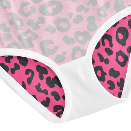ZZKKO Leopard Print Rose Pink Girls Underwear Toddler Panties for Girls Comfort Brief Size 2T-8Y4