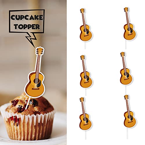 Letlimit S-CP-0292 Guitar Dessert Cupcake Topper thumb #1
