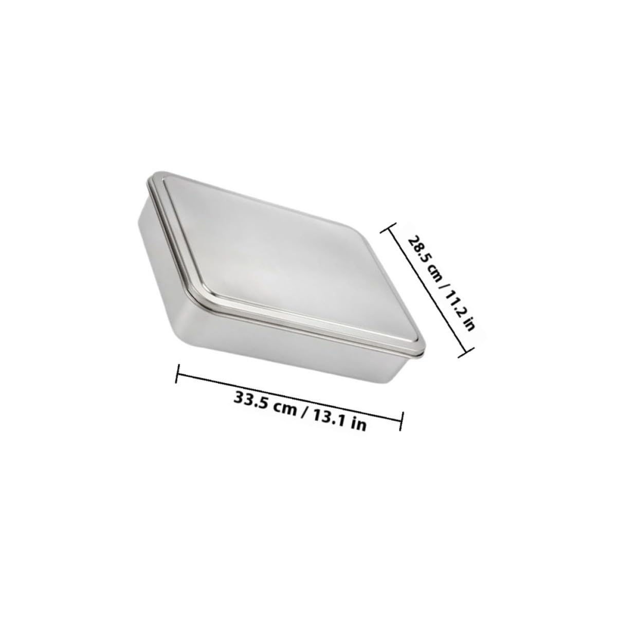 Molde para Hornear Tiramisú Rectangular con Tapa de Acero Inoxidable