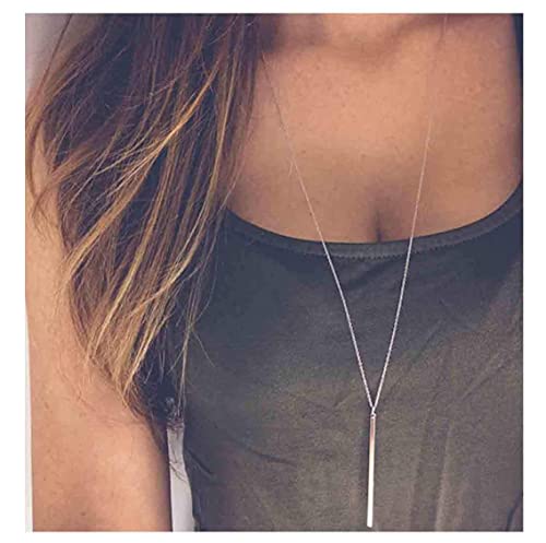 Artmiss Bar Pendant Necklace Gold Long Y-Necklace Delicate Lariat Chain Jewelry for Women2