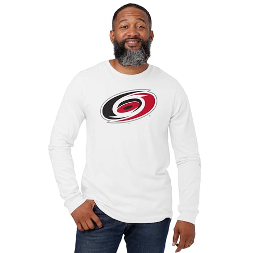 FOCO Men's Carolina Hurricanes NHL Primary Team Logo White Long Sleeve T-Shirt