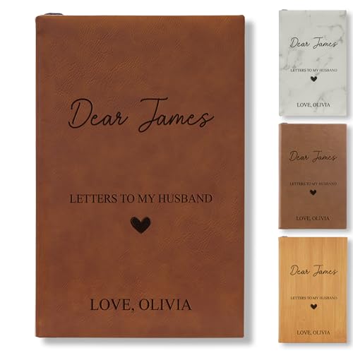 On The Rox Personalized Love Letter Journal - Letters to My Husband - Thoughtful Valentines Gift for Husband - Elegant Leatherette Gift - Unique Keepsake Notebook for Letters to My Love