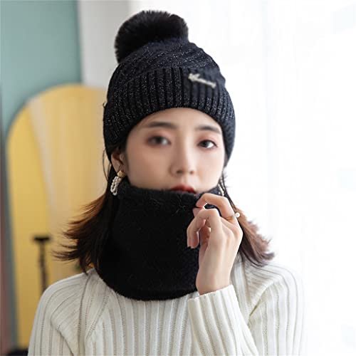 LIUZH Sombrero de invierno a prueba de viento montando cálido sombrero de lana de punto invierno babero cálido traje de dos piezas (Color : 3-Pack, Size : Regolabile)