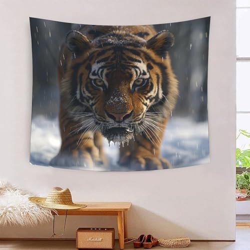 Tapisserie murale tigre 3D pour créer une ambiance moderne dans le salon ou la chambre