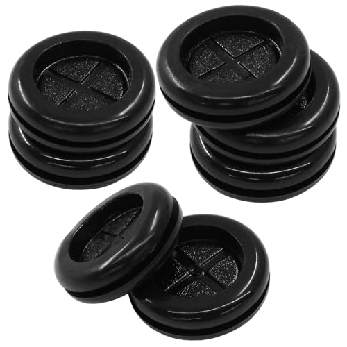 Kemcatui 10 Pcs 3/4 Inch Rubber Grommet for Wiring, Double-Sided Firewall Grommets Black Wire Hole Grommet, Round Drill Hole Plugs Grommet for Electric Box