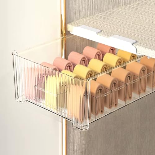 Organizer Drawer for Closet, 18 Slots Under Shelf Basket