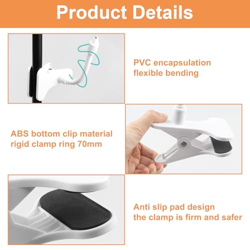 Miniatura 3 de Soporte Camara Vigilancia Bebe Universal Flexible Compatible 1 4 Sujeción Segura Ajustable Sin Taladros Compatible Con Spaceview Video Vista 360 Monitor Yesimom Cunas Guarderías Mayoría Monitores Beb
