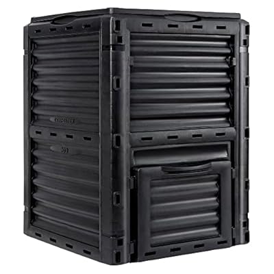 JupiterForce Garden Compost Bin 80 Gallon (300 L) from BPA Free Material, Large Composting Bin Outdoor Composter, Easy Assembling, Fast Creation of Fertile Soil, Lightweight, Black