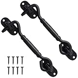 Privacy Hook and Eye Latch, 4' Sturdy Simple Barn Door Latch with 2 Sets Screws Easy to Install for...