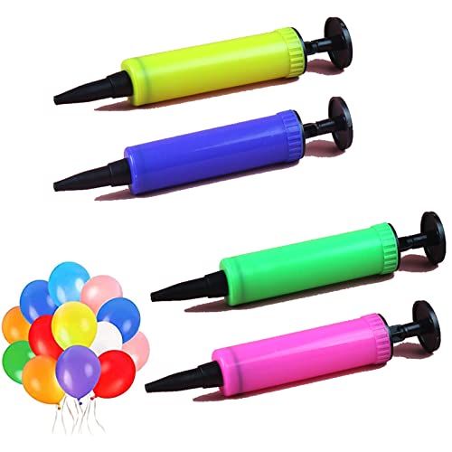 4 Pcs Bomba de Globos, Inflador de Globos, Inflador Manual de Globos, Hinchador de Globos para Fiestas o Eventos ,Globos San Valentin, Fiesta Cumpleaños, Globos Cumpleaños Decoracion(Color al Azar) Cover