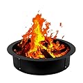 KODOM 36Inch Dia Fire Pit Ring, Large Round Fire Pit Liner, Heavy Duty Solid Steel Fire Pit Insert DIY Campfire Ring Above-Ground or In-ground