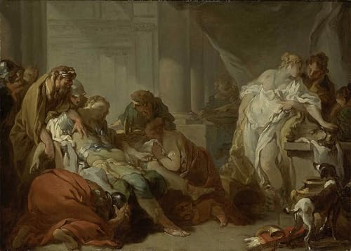 Pinturas famosas lienzo Muerte de Meleagro François Boucher cuadro moderno salón 60x90cm