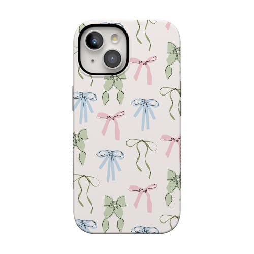 Casely iPhone 15 Case | Whimsy Girlie | Pastel Bows | Bold Protective Design | Compatible with MagSafe