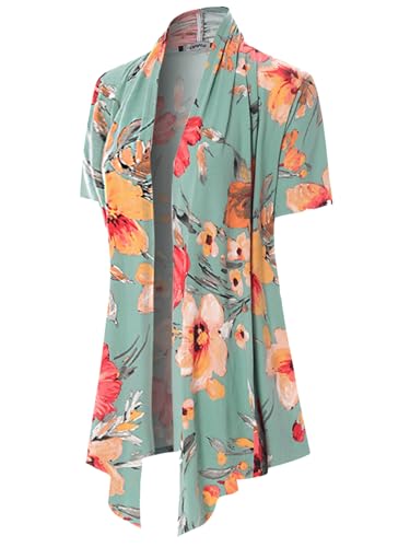 Image of MixMatchy Women's Lightweight Short Sleeve Draped Open Front Cardigan Vest