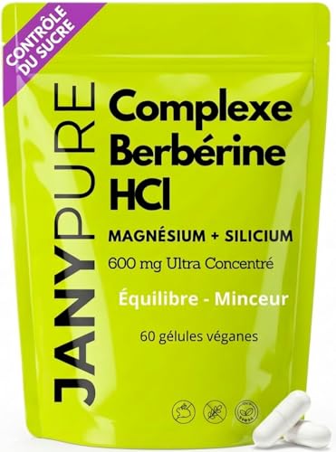 Glucose Manager Berbérine COMPLEXE 600mg Phytosome Arrêt Sucre Fringales Régule Appétit Métabolisme Énergie 60 Gélules Vegan Sans Gluten Magnésium Silicium Perte de Poids Cure 1 Mois Haute Absorption