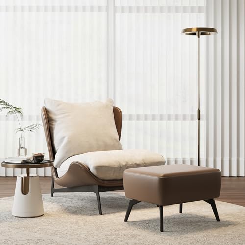 Accent Chair with Bench,Upholstered Lounge Chair with Matching Stool,Modern Lazy
