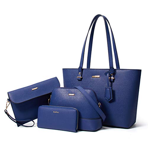 Image of Women Fashion Handbags Wallet Tote Bag Shoulder Bag Top Handle Satchel Purse Set 4pcs