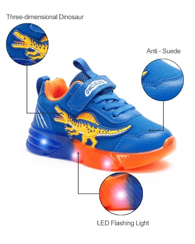 Boys Girls Light Up Dinosaur Shoes Toddler Little Kids Flashing Footwear Lightweight Breathable Children's Sneakers2