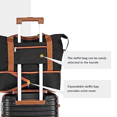 Joyway 24 Inch Checked Luggage, Expandable Suitcase with Spinner Wheel, 3 Piece Hard Shell Luggage Set with TSA Lock(Black)